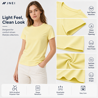 T-shirt personnalisé JNEI avec impression DTF, 150 g/m², séchage rapide, respirant, col rond, pour les commandes de logos de marque