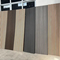 Panneaux acoustiques en bois MDF ignifugés à lattes, panneaux muraux à lattes insonorisés