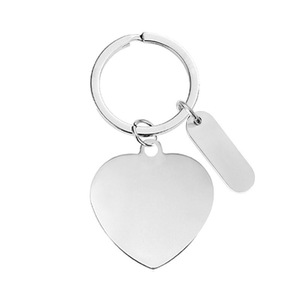 Wholesale Custom Rose Gold Stainless Steel Heart Keychain DIY Blank <b>Small</b> Pendant Fashion Style - Product Image 5