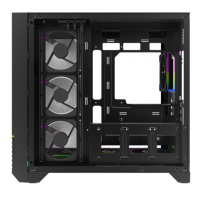 Full Tower Desktop Circular Arc Panoramic Tempered Glass Pc Casing Cpu Cabinet Atx Cooling Gaming Computer case