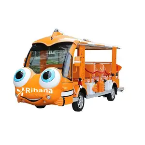 Cartoon Versie Elektrische Sightseeing Auto 14 Seat Clown Fish Sightseeing Auto Schilderachtige Plek Sightseeing Shuttle Te Koop