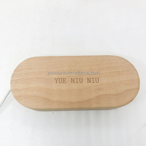 Tự làm tùy chỉnh tròn hình bầu dục hình chữ nhật gỗ ánh sáng ban đêm cơ sở 3D LED đèn hình chữ nhật Acrylic sáng tạo cơ sở giao diện USB - Product Image 1