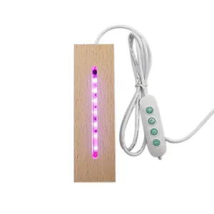 Vendita calda 7 colori RGB luce notturna rettangolo Led supporto in legno Base acrilica per camera da letto per bambini