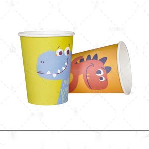 Ensemble d'assiettes en papier jetables pour enfants, style dinosaures, pour la décoration d'anniversaire, fournitures de fête, vaisselle - Product Image 5