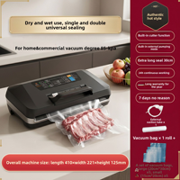 Mesin Vacuum Sealer Makanan Rumah Tangga Ukuran Sedang 85kPa, Layar Digital, Penyegelan Kering & Basah untuk Pengawetan Makanan