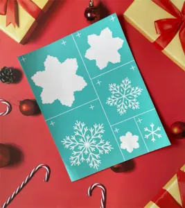クリスマススノーフレーク自己粘着シルクスクリーン印刷ステンシル8.5x11インチメッシュ転写チョークペーストペイントステンシルDIY用