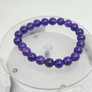 Best Quality High Vibration Gemstone Purple Amethyst <b>Bracelets</b> Smooth Plain Round <b>Bracelet</b> of Natural Amethyst Gemstone - Product Image 2