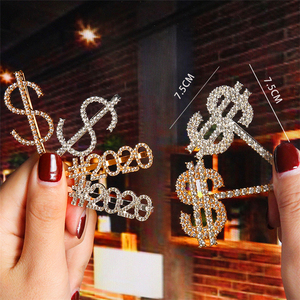 Mode Bling Épingle À Cheveux Strass Pavée 12 Zodiaque Lettre Mot Lundi Cheveux Clip - Product Image 5