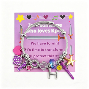 สร้อยข้อมือดีไซน์ใหม่สุดน่ารัก ลายการ์ตูนอนิเมะ K-POP สาวนักล่าแม่มดจาก <span class=keywords><strong>Netflix</strong></span> จี้โลหะผสม DIY ขายส่ง - Product Image 5