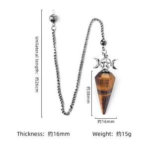 Meditazione ipnotica pendolo di quarzo rosa pendolo esagonale Chakra collana di ametista pietra naturale pendolo di cristallo curativo - Product Image 4