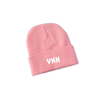Custom Jacquard Gebreide Rand Zijde Satijn Gevoerde Beanie Voor Volwassen Mutsen Met Custom Borduurwerk