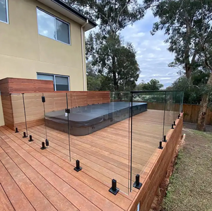 Cbmमार्ट शीर्ष बिक्री आउटडोर यू चैनल एल्यूमीनियम मिश्र धातु सीढ़ी तल ग्लास रेलिंग - Product Image 4