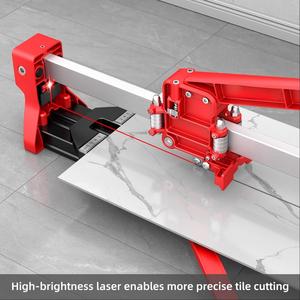 חותך אריחים ידני נייד עם מדריך חיתוך בלייזר, חותך אריחי פורצלן עם בסיס אלומיניום כפול וגלגל טונגסטן קרביד מקסימלי - Product Image 6
