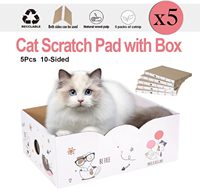 MEOW LOVE Arbre à chat et griffoir pour chien pliable et réglable à 4 niveaux, en carton ondulé, avec jouets