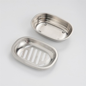 Porte-savon moderne en acier inoxydable 304, étanche, à fixation murale, pour salle de bain d'hôtel, avec drain supérieur et inférieur - Product Image 4
