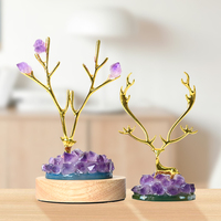 Offre Spéciale – Statue de Cerf en Améthyste Naturelle Faite à la Main, Artisanat en Cristal, Idéale pour un Cadeau