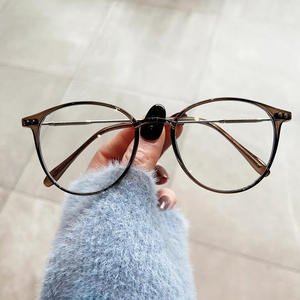 Montures de lunettes rondes Xiaohongshu S1-9531 anti-lumière bleue, monture complète unisexe, verres AC, design ovale - Product Image 2