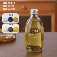 Bouteille ronde en verre de qualité alimentaire de 300ml 350ml 500ml pour jus eau café boisson liqueur thé lait bouteille en verre avec bouchon à vis