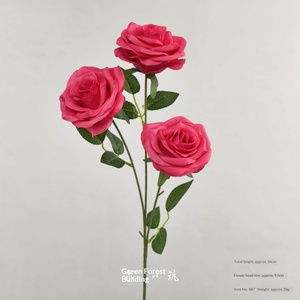 Décoration de fond pour plafond de chapelle et sol, arrangements floraux artificiels multi-fleurs imprimés en 3D, série Rose Rouge pour célébrations de mariage - Product Image 2