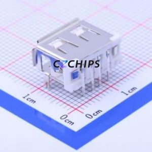 912-112A1012D10100 <b>USB</b> Connector Bent Lead Through Hole Connector Type-<b>A</b> <b>USB</b> <b>2.0</b> Female Right Angle Insert - Product Image 1