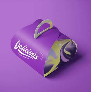 กล่องขนมทรงสูงแบบกำหนดเองได้เต็มที่ ทำจากกระดาษแข็งเกรดอาหาร สำหรับใส่ขนมมูนคุกกี้ พร้อมหูหิ้ว - Product Image 1