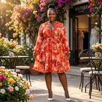 Robe longue Kaftan Boubou élégante grande taille pour femme africaine, broderie florale en dentelle Bazin, idéale pour le quotidien et les fêtes