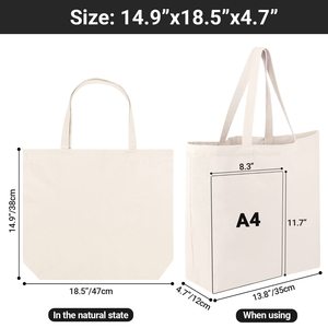 Minimalist Cotton <b>Tote</b> <b>Bag</b> Promotional Organic Plain Color Cotton <b>Fabric</b> <b>Tote</b> <b>Bag</b> Large Capacity With Digital Printed Logo - Product Image 2