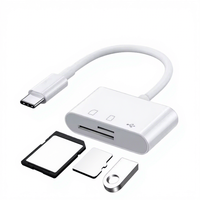 Lecteur de carte OTG Type C pour téléphone Android et PC, adaptateur de carte mémoire SD TF 2 en 1, Plug and Play pour ordinateur portable et appareil photo