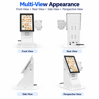 Kiosque de point de vente de bureau 10,1 pouces Android 11 RK3566 2 Go 32 Go avec imprimante 80 mm intégrée et lecteur de codes QR pour la commande en café et restaurant
