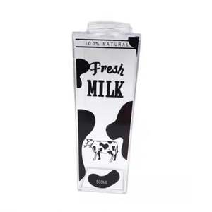Hot High Quality Cute Sports <b>Milk</b> <b>Carton</b> Shape Box Square <b>Kids</b> 500Ml Plastic Portable Drinking <b>Milk</b> Water Bottle With Lid - Product Image 6