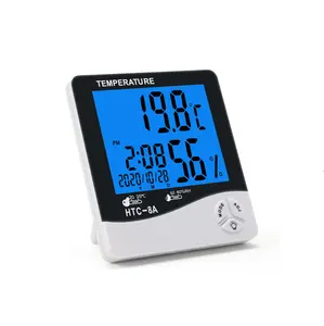 H TC-8A LCD digitale di temperatura umidità misuratore di umidità per interni esterni sensore di temperatura sveglia con retroilluminazione