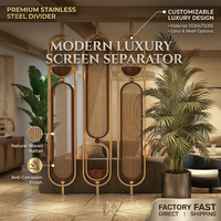 Paravents de bureau modernes en métal, design artistique en acier inoxydable, fonction coulissante, personnalisables, style luxe léger, pour salon