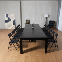 Grande table console extensible en bois de 3 mètres sur 4 mètres, gain de place, pour 14 à 16 personnes, idéale pour salle à manger, salon ou salle de réunion