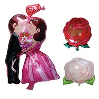Coeur noeud papillon rose rouge fleur bouquet en forme de ballons personnalisés filles jouets mariage table décoration ballon publicitaire