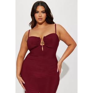 Robe de soirée rétro à col en V et bretelles queue de poisson, vente en gros - Product Image 2