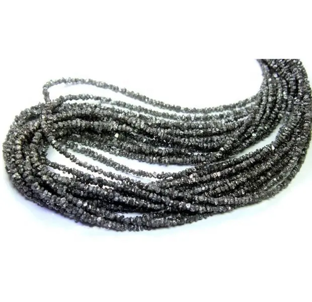 Natural Black Diamond Rough Nuggets Beads 17.5 Inch Wholesaler Price