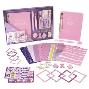 Atacado A5 Em Branco DIY Journal Notebook Papelaria Set para Meninas Adolescentes Crianças Presente