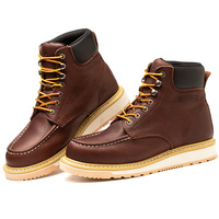 Bottes de travail en cuir Crazy Horse style 2023, légères, semelle EVA Phylon, cousues Goodyear