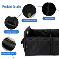 Organisateur de Coffre de Voiture Pliable Étanche OEM Multi-Compartiments Rangement Escamotable pour Toute Voiture, SUV, Monospace