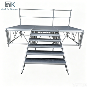 Durable Aluminum Stage Platform with Protective Fence and Guardrail Event Stage for Concert Wedding Outdoor <b>Show</b> - Product Image 1