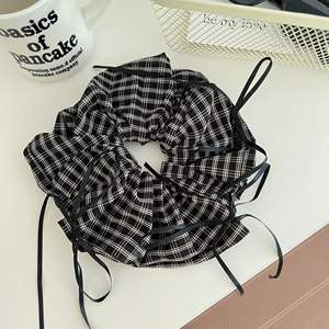Élastique à cheveux avec nœud en ruban à carreaux de style coréen, bandeau élastique, accessoires pour cheveux pour femmes - Product Image 3