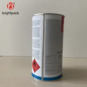 2L Printing Tin Can Round Empty Paint Can Tin Can For Paint Thinner And Wooden Lacquer