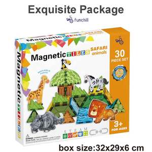<span class=keywords><strong>Activités</strong></span> pour tout-petits 30 pièces de briques magnétiques de la série des animaux de la prairie 7,5 cm Jouet modèle pour enfants de 5 à 7 ans - Product Image 6