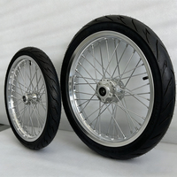 مجموعة عجلات Sur-ron Light Bee مقاس 17 × 1.60 بوصة و17 × 2.15 بوصة، طقم إطارات وعجلات للدراجات الترابية باللون الفضي لدراجة Light Bee X ودراجات السوبر موتو