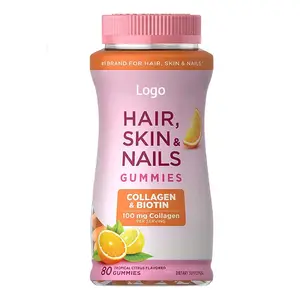 Private Label Bio Biotin Haar Vitamin Gummibärchen Marine Kollagen Biotin Gummies für Haare