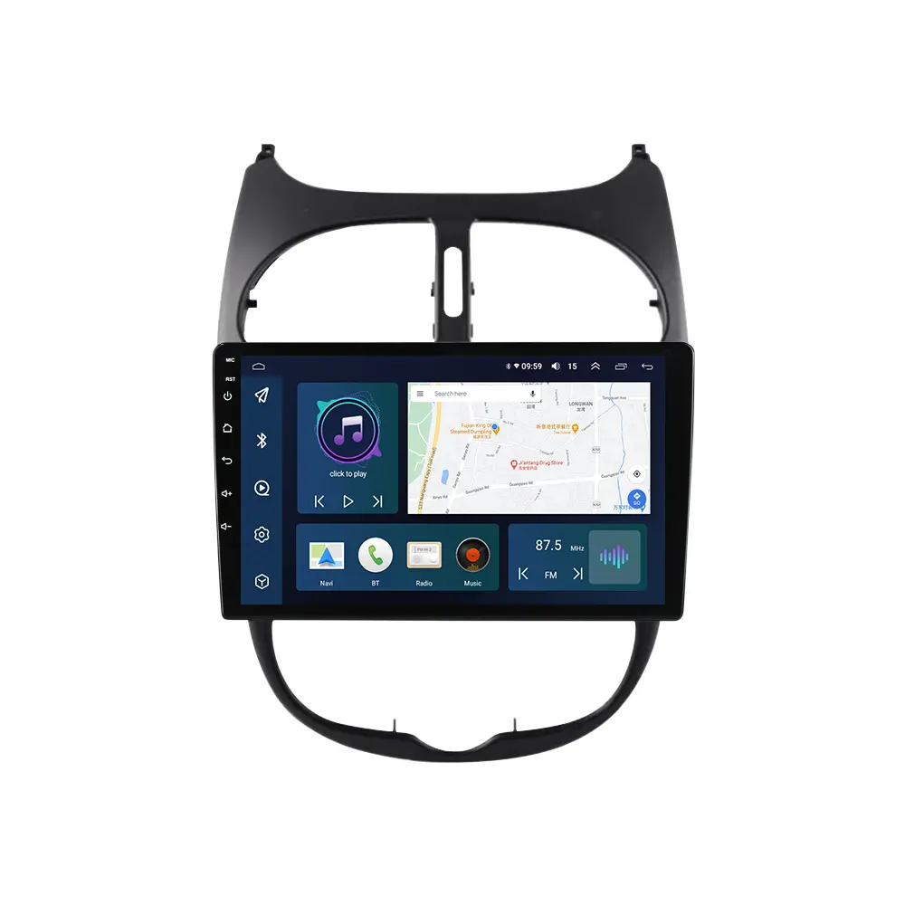 Navitree carplay oto Peugeot araç dvd oynatıcı 206-2004 için için 2008 oyuncu monitör GPS BT ses araba gps navigasyon