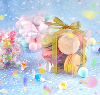Boîtes Cadeaux Transparentes en PET Recyclé pour Macarons, Cupcakes, Chocolats, Bonbons, Savons, Sandwiches, Sucre – Personnalisables, à l'Unité
