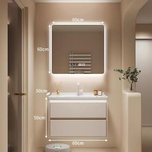 JINGSHUN Badezimmer-Spiegelschrank-Kombination Toiletten-Waschtisch Waschbecken Wasserdichter All-in-One Intelligenter Maßgeschneiderter Aufbewahrungsschrank - Product Image 3