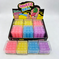 MultiBall Cubo Cuadrado de Gelatina, Juguete Antiestrés, Bola Elástica, Cubo de Cuentas Pastel, Juguete Sensorial para Alivio del Estrés y Juego Manual