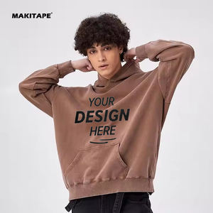 Sweat à capuche CL350h 100% Coton Épais 350GSM Uni Confort Hiver Coupe Oversize 4XL 5XL en Molleton Épaules Tombantes Effet Délavé Acide Vintage - Product Image 1